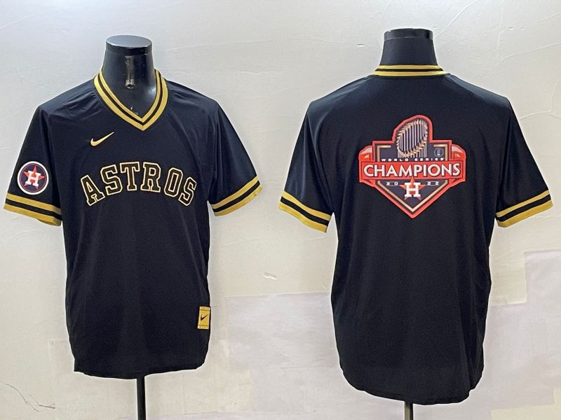 Men Houston Astros Blank Black Gold Game 2025 Nike MLB Jersey style 14->houston astros->MLB Jersey